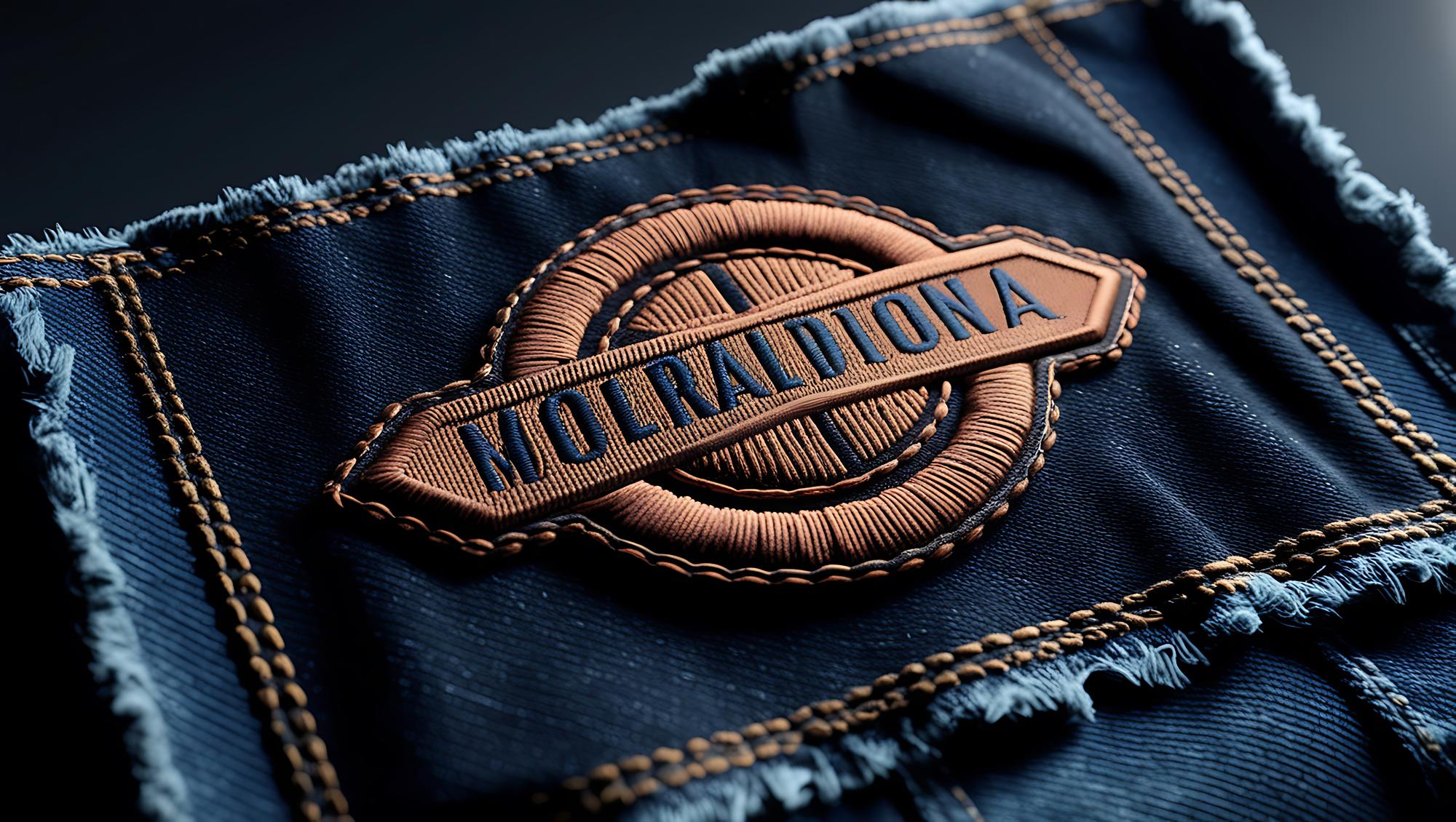 Haftowana naszywka na denim
